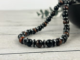 Triple Protection Necklace- Black Onyx, Red Tiger Eye and Hematite