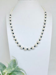 Pearl Necklace, Sapphire Necklace, Choker Necklace, Mismatched Seed Beads Necklace, Freshwater Pearl Necklace, Beaded Necklace, Gift for Her
