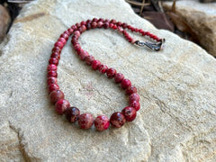 Imperial Jasper Necklace, Red Jasper Necklace, Natural Stone Necklace, Gift her, Healing Stones, Personalized Necklace, Gemstones Jewelry
