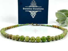 Jasper Necklace, Light Green Jasper, Natural Stone Necklace, Gift for her, Healing Necklace, Personalized Necklace, Gemstones Jewelry