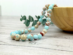 Jasper Necklace, Sea Sediment Jasper Necklace, Ocean Theme Necklace, Personalized Necklace, Women Necklace, Handmade Necklace, Birthday Gift