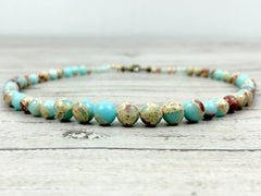 Jasper Necklace, Sea Sediment Jasper Necklace, Ocean Theme Necklace, Personalized Necklace, Women Necklace, Handmade Necklace, Birthday Gift