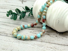 Jasper Necklace, Sea Sediment Jasper Necklace, Ocean Theme Necklace, Personalized Necklace, Women Necklace, Handmade Necklace, Birthday Gift