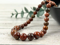 Jasper Necklace, Red Flower Jasper Necklace, Natural Stone Necklace, Gift for her, Healing Stones, Personalized Necklace, Gemstones Jewelry