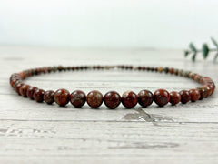 Jasper Necklace, Red Flower Jasper Necklace, Natural Stone Necklace, Gift for her, Healing Stones, Personalized Necklace, Gemstones Jewelry