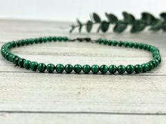 Malachite Necklace, Green Beaded Necklace, Healing Gemstone Jewelry, Handmade Jewelry, Personalized Necklace, Natural Stones Jewelry