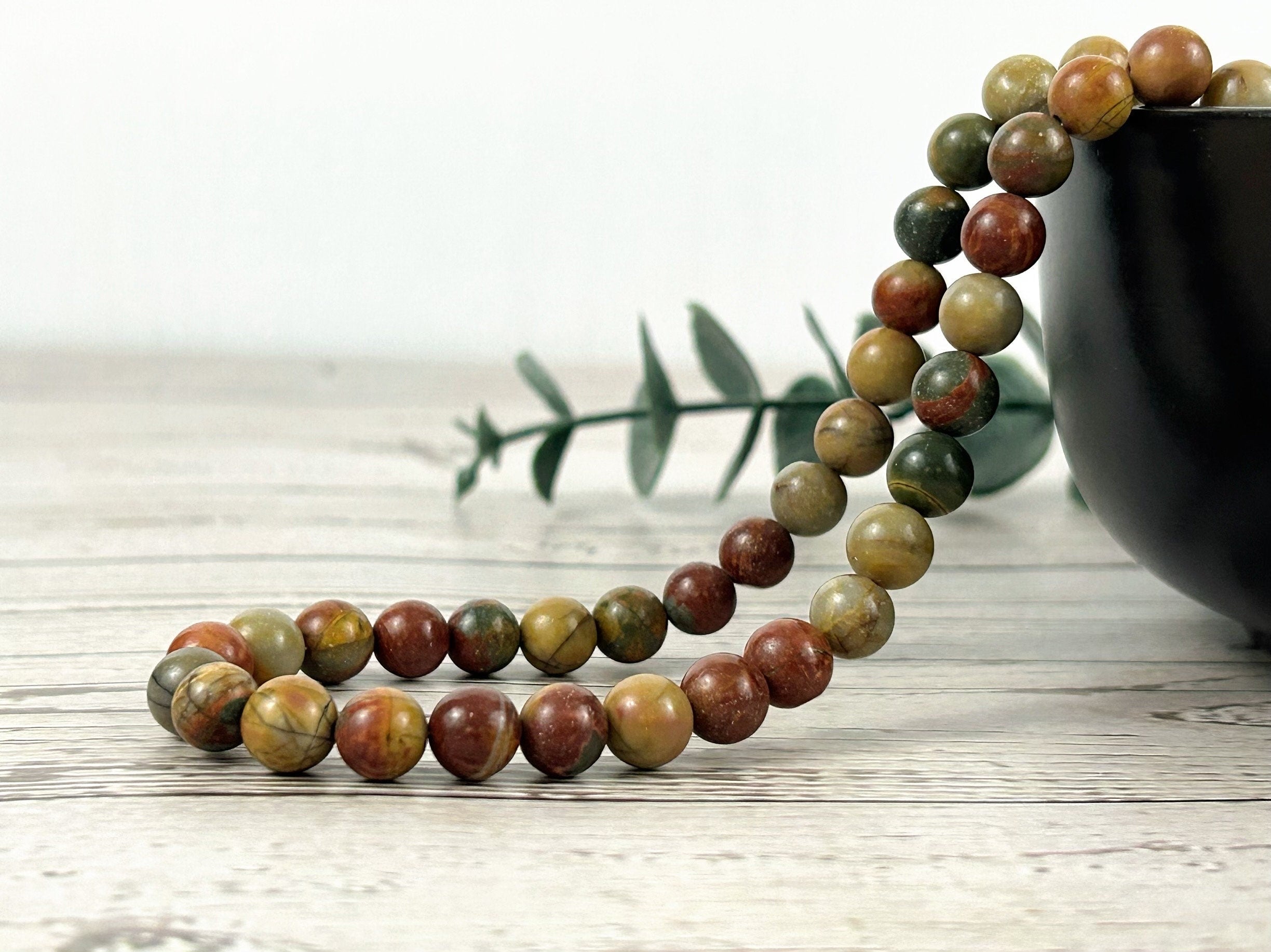 Picasso Jasper Necklace, Beaded Necklace, Gemstones Jewelry, Stone Necklace, Protection Necklace, Women Necklace, Necklace Gift for Her