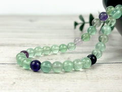 Fluorite Necklace, Beaded Necklace, Energy Necklace, Natural Stone Necklace, Gemstones Necklace, Gift for Her, Handmade Jewelry