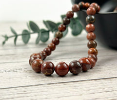 Jasper Necklace, Red Flower Jasper Necklace, Natural Stone Necklace, Gift for her, Healing Stones, Personalized Necklace, Gemstones Jewelry