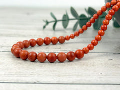 Orange Coral Necklace, Beaded Necklace, Gemstones Jewelry, Healing Stone Yoga Necklace, Protection Necklace, Birthday Gift