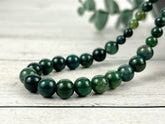 Moss Agate Necklace, Green Beaded Necklace, Natural Stone Jewelry, Gemstone Necklace, Personalized Necklace, Healing Stones Necklace