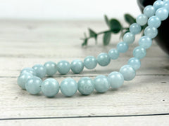 Aquamarine Necklace, Beaded Necklace, Natural Stone Necklace, Elegant Necklace, Personalized Jewelry, Birthday Gift For Her