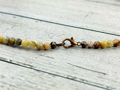 Beaded Necklace, Crazy Agate Necklace, Natural Stone Jewelry, Gift Her, Gemstone Necklace, Personalized Necklace, Healing Stones Necklace