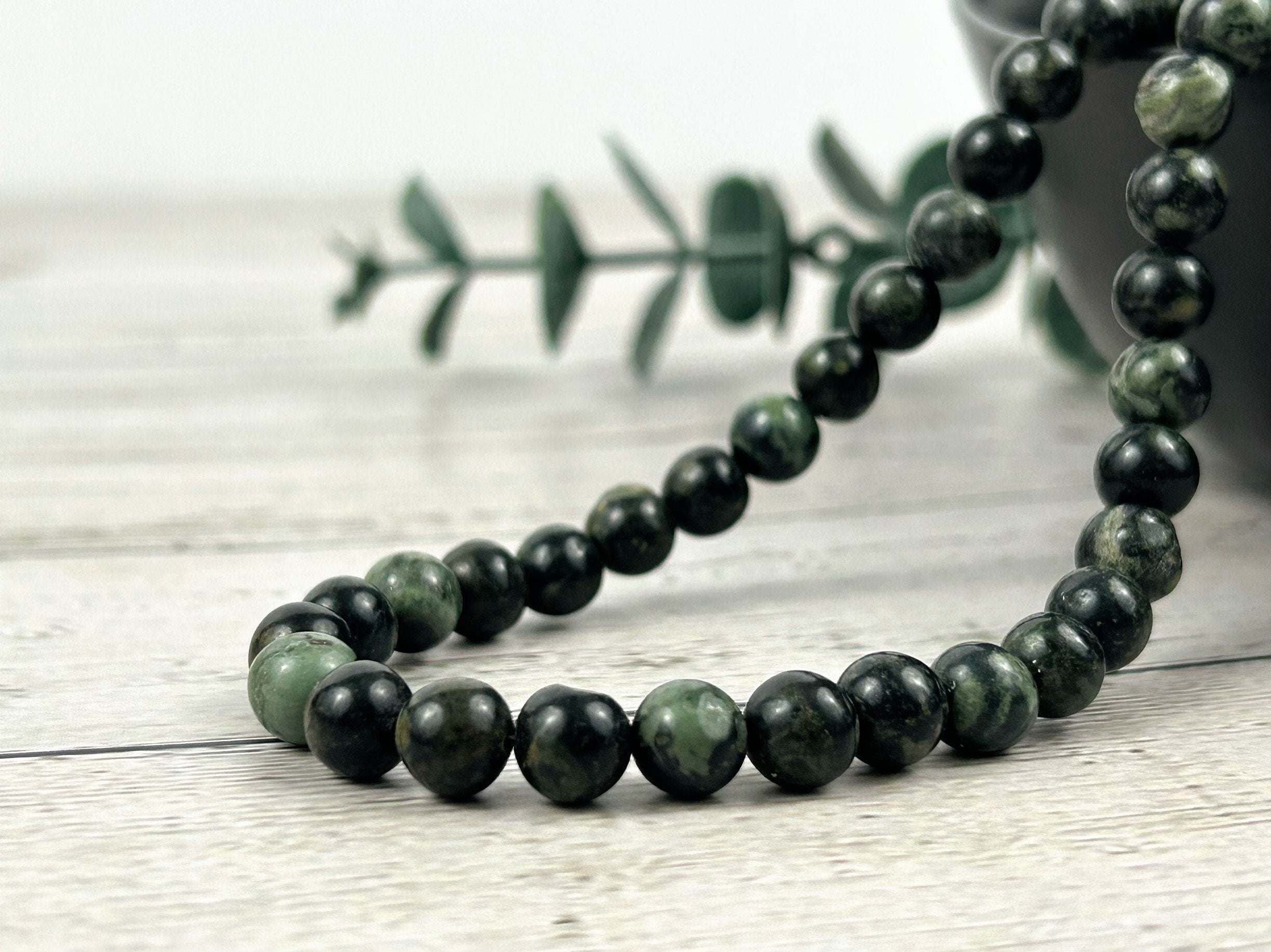 Kambaba Jasper Necklace, Energy Necklace, Protection Necklace, Beaded Necklace, Healing Stones