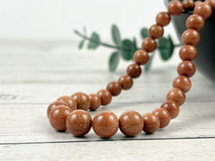 Gold Sandstone Necklace, Beaded Necklace, Natural Stone Necklace, Beaded Necklace, Elegant Necklace, Personalized Jewelry, Birthday Gift