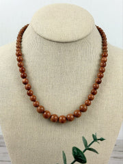 Gold Sandstone Necklace, Beaded Necklace, Natural Stone Necklace, Beaded Necklace, Elegant Necklace, Personalized Jewelry, Birthday Gift