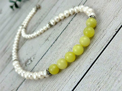 Jade Necklace, Freshwater Pearl Necklace, Choker Necklace, Handmade Jewelry, Good Luck Necklace, Women Necklace, Pearl Necklace