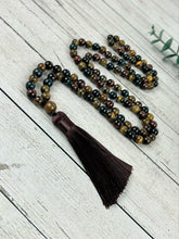 108 Mala Necklace, Tigers Eye Necklace, Japa Mala, Prayer Beads Necklace, Hand Knotted Mala, Meditation Necklace, Handmade Jewelry