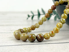 Green Beaded Necklace, Green Serpentine Necklace, Balancing Necklace, Personalized Necklace, Women Necklace, Handmade Necklace, Gift For Her