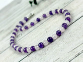Amethyst Necklace, Rose Quartz Necklace, Calming Necklace, Spiritual Necklace, Beaded Necklace, Protection Necklace for Men, Gift for Her
