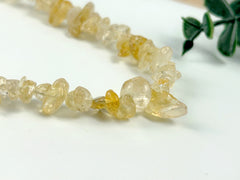 Citrine Necklace, Beaded Choker, Citrine Choker Necklace, Gemstone Chip Necklace, Boho Necklace, Gift for Her, Layering Necklace