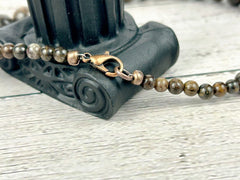 Bronzite Necklace, Brown Beaded Necklace, Protection Stone Necklace, Gift for her, Healing Stones, Balancing Necklace, Gemstones Jewelry
