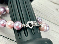 Pearl Bracelet, Purple Pearl Bracelet, Mother of Pearl Bracelet, Gift for Girlfriend, Bracelet for Women, Personalized Bracelet, Handmade