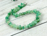 Green Aventurine Necklace, Green Beaded Choker, Choker Necklace, Gemstone Chip Necklace, Boho Necklace, Gift For Her
