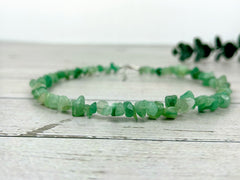 Green Aventurine Necklace, Green Beaded Choker, Choker Necklace, Gemstone Chip Necklace, Boho Necklace, Gift For Her