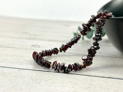 Garnet Necklace, Garnet Choker, January Birthstone Choker Necklace, Gemstone Chip Necklace, Boho Necklace, Handmade Jewelry, Gift For Her