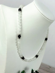 Moonstone Necklace, Amethyst Necklace, Healing Gemstones Necklace, Spiritual Necklace, Beaded Necklace, Jewelry Gift for Her, Grounding