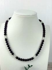 Moonstone Necklace, Amethyst Necklace, Healing Gemstones Necklace, Spiritual Necklace, Beaded Necklace, Jewelry Gift for Her, Grounding