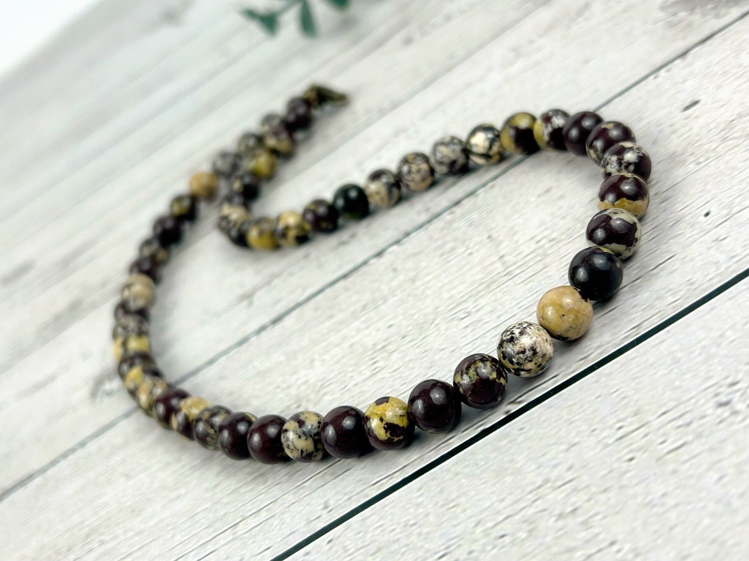 Flower Jasper Necklace, Natural Stone Necklace, Valentines Gift for her, Healing Stones, Personalized Necklace, Gemstones Jewelry
