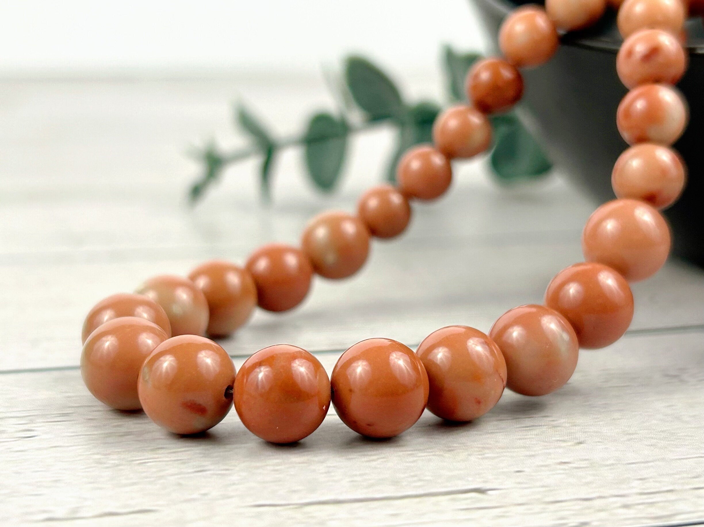 Orange Calcite Necklace, Orange Beaded Necklace, Gift for Her, Energy Necklace, Love, Attraction, Wisdom, Good Luck, Cleansing, Abundance