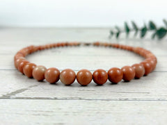 Orange Calcite Necklace, Orange Beaded Necklace, Gift for Her, Energy Necklace, Love, Attraction, Wisdom, Good Luck, Cleansing, Abundance