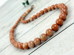 Orange Calcite Necklace, Orange Beaded Necklace, Gift for Her, Energy Necklace, Love, Attraction, Wisdom, Good Luck, Cleansing, Abundance