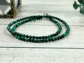 Malachite Necklace, Green Beaded Choker Necklace, Birthday Gift for Her, Jewelry Gift for Mom, Boho Necklace, Layering Necklace