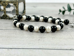 Freshwater Pearl Necklace, Black and White Necklace, Black Onyx Necklace, Choker Necklace, Classic Necklace, Statement Necklace