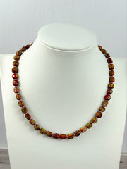 Multicolor Beaded Necklace, Imperial Jasper Necklace, Choker Necklace, Gemstone Necklace, Gemstone Jewelry, Birthday Gift for Her
