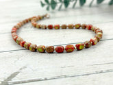 Multicolor Beaded Necklace, Imperial Jasper Necklace, Choker Necklace, Gemstone Necklace, Gemstone Jewelry, Birthday Gift for Her