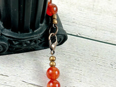 Carnelian Necklace, Orange Beaded Necklace, Carnelian Choker Necklace, Gemstone Necklace, Boho Necklace, Layered Necklace, Gift for Her