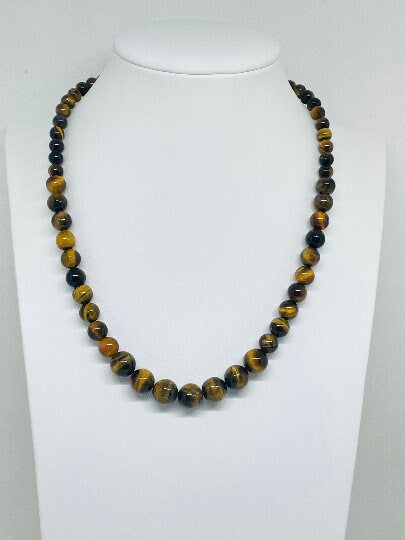Tiger Eye Necklace, Gemstones Necklace, Beaded Necklace, Protection Jewelry, Gemstone Jewelry, Handmade Jewelry, Gift for Her, Gift for Him