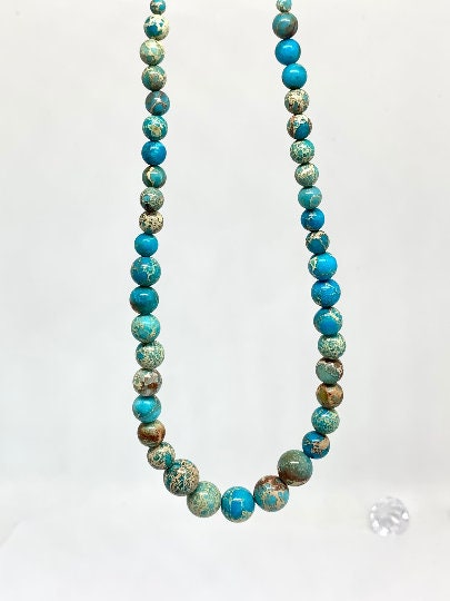 Turquoise Necklace, Imperial Jasper Necklace, Natural Stone Necklace, Gift for her, Healing Stones, Personalized Necklace, Gemstones Jewelry