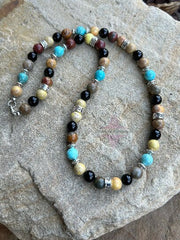 Beaded Necklace, Onyx Necklace, Turquoise Necklace, Jasper Necklace, Stone Necklace, Handmade Necklace, Pearl Necklace, Gemstone Necklace