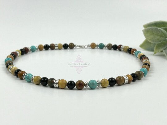 Beaded Necklace, Onyx Necklace, Turquoise Necklace, Jasper Necklace, Stone Necklace, Handmade Necklace, Pearl Necklace, Gemstone Necklace