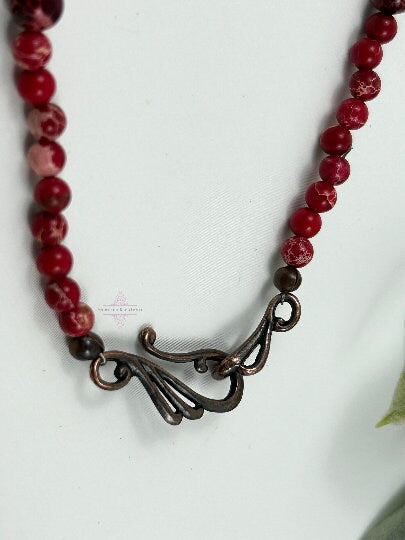 Imperial Jasper Necklace, Red Jasper Necklace, Natural Stone Necklace, Gift her, Healing Stones, Personalized Necklace, Gemstones Jewelry