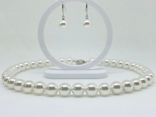 White Pearl Choker Necklace, Personalized Gift for Her, South Sea Shell Pearl, Bridesmaid gifts, Matron of Honor Gift, Birthday Gift for Her