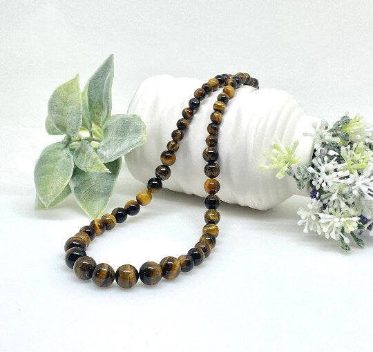 Tiger Eye Necklace, Gemstones Necklace, Beaded Necklace, Protection Jewelry, Gemstone Jewelry, Handmade Jewelry, Gift for Her, Gift for Him