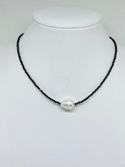 Beaded Necklace, Onyx Necklace, Choker Necklace, Pearl Necklace, Baroque Pearl Necklace, Elegant necklace, Boho Necklace, Women Necklace