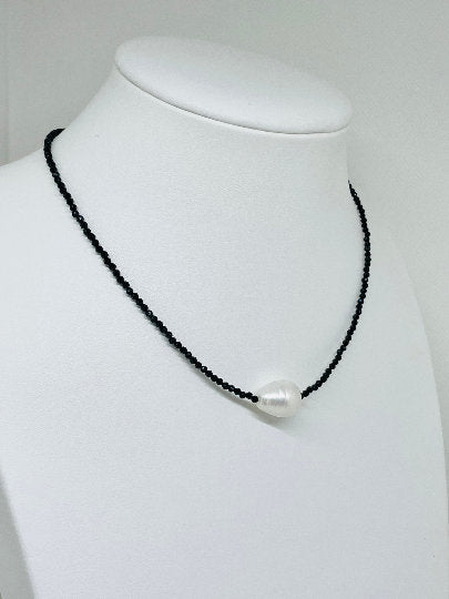 Beaded Necklace, Onyx Necklace, Choker Necklace, Pearl Necklace, Baroque Pearl Necklace, Elegant necklace, Boho Necklace, Women Necklace